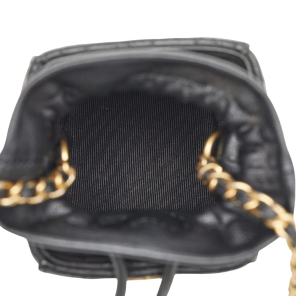 CHANEL Black Lambskin Leather Logo Shoulder Bag - Picture 6 of 10